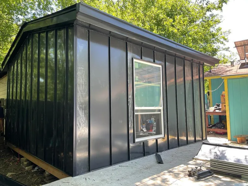 Black standing seam metal wall panels for Metal Roof Installation in Alton